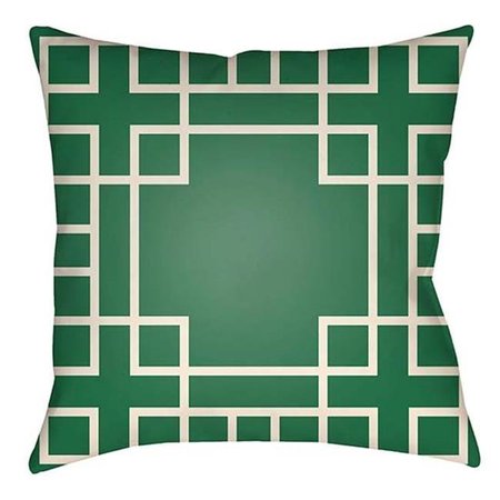 ARTISTIC WEAVERS Artistic Weavers LTCH1136-1616 Litchfield Square Pillow; Kelly Green & Ivory - 16 x 16 in. LTCH1136-1616